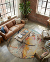 Chromatic Oasis Collection Area Rug -  Fresco Round Multi  lifestyle 55