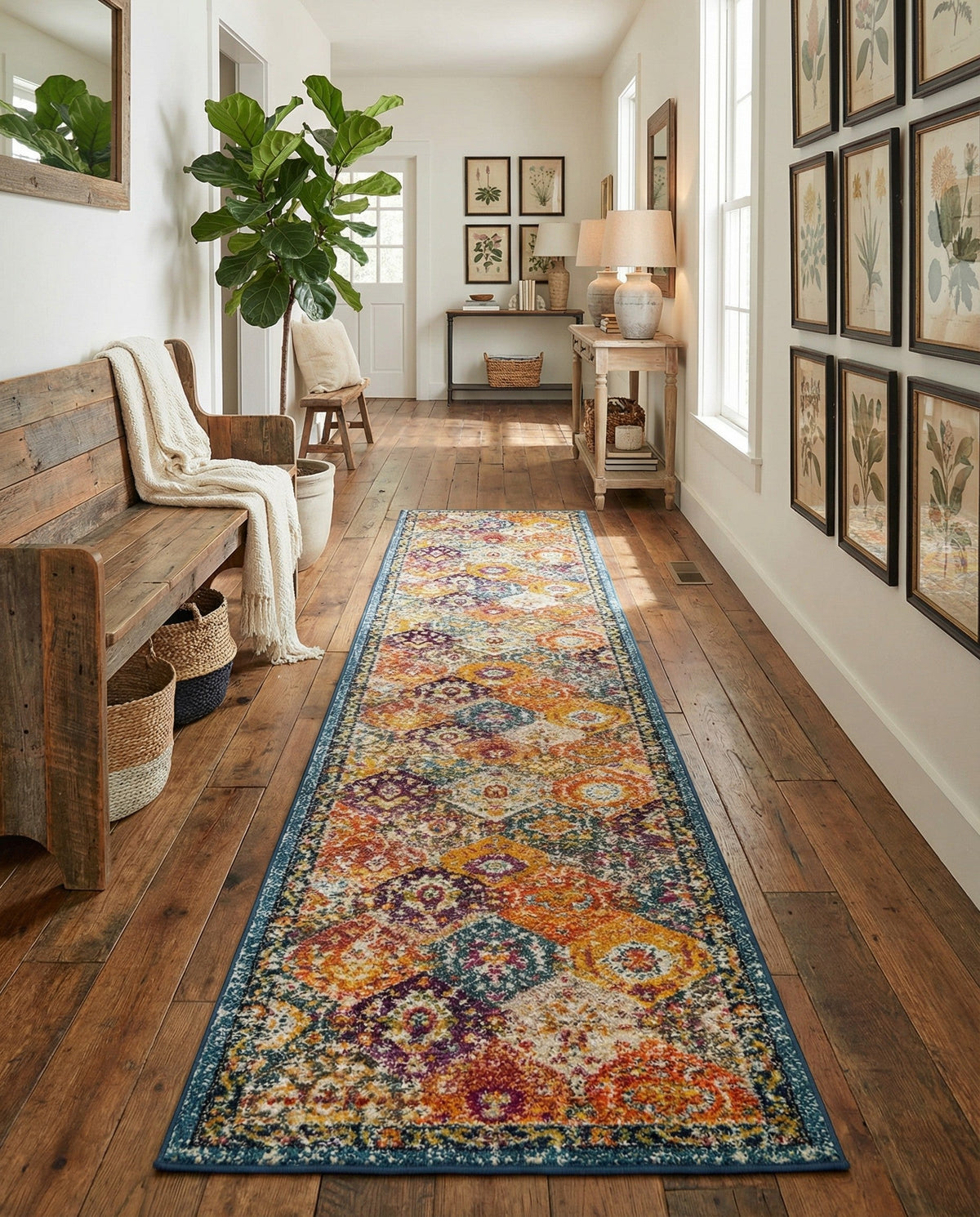 Brighton Terrace Collection Area Rug -  Rottingdean (Multi) Runner Multi  lifestyle 80