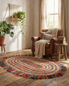 Osian Looms Collection Area Rug - Kathmandu Oval Multi  lifestyle 34