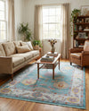 Arcadia Rugs Collection Area Rug - Eden (Aqua and Blue) Rectangle Aqua and Blue  lifestyle 4