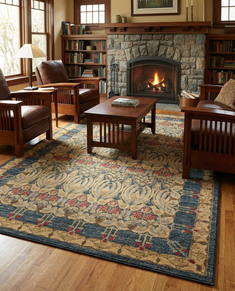 Chelsea Elegance Collection Area Rug -  Brompton (Navy Blue) Rectangle Navy Blue  lifestyle 36