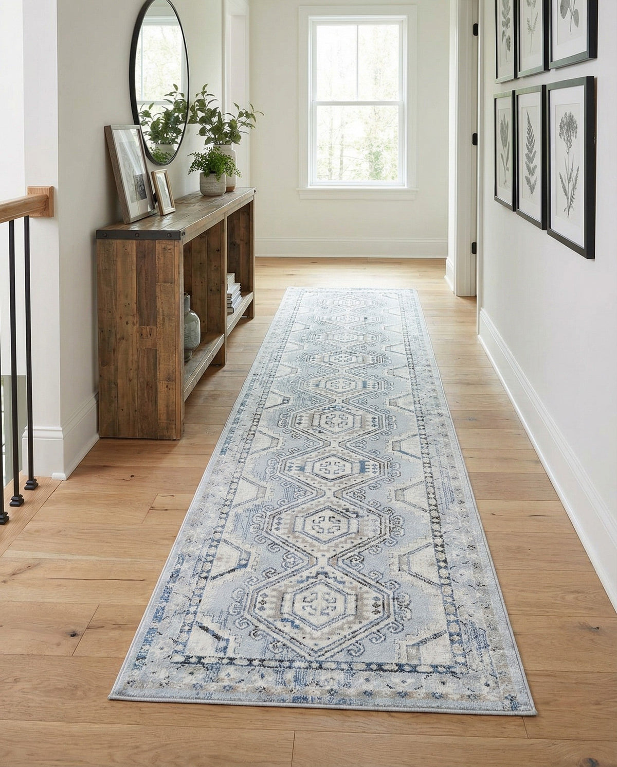 Savannah Elegance Collection Area Rug -  Tybee (Aqua Blue) Runner Aqua Blue  lifestyle 88