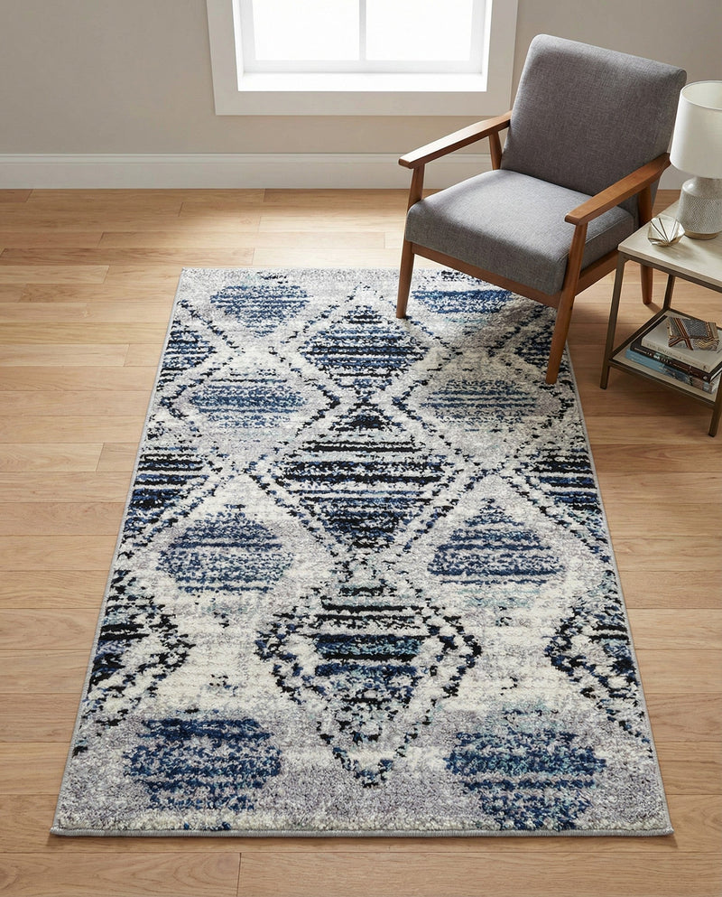 Marrakech Mosaic Collection Area Rug -  Atlas Rectangle Blue Gray  lifestyle 19