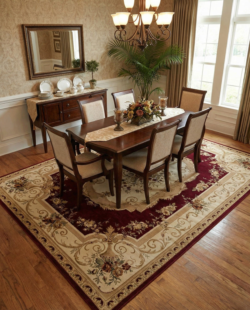 Versailles Elegance Collection Area Rug -  Louveciennes (Red) Rectangle Red  lifestyle 23