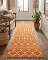 Marrakech Lattice Collection Area Rug - Medina (Orange) Runner Orange  lifestyle 35
