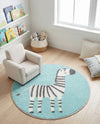 Wonder Tykes Collection Area Rug -  Vibrant Round Teal  lifestyle 30