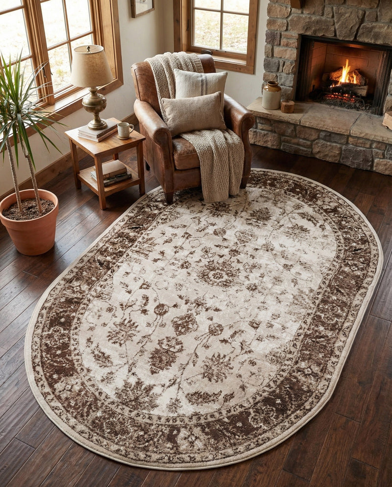 Andes Summit Collection Area Rug -  Aconcagua Oval Cream  lifestyle 80
