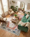 Parisian Elegance Collection Area Rug - Versailles (Pink Gray) Rectangle Pink Gray  lifestyle 5