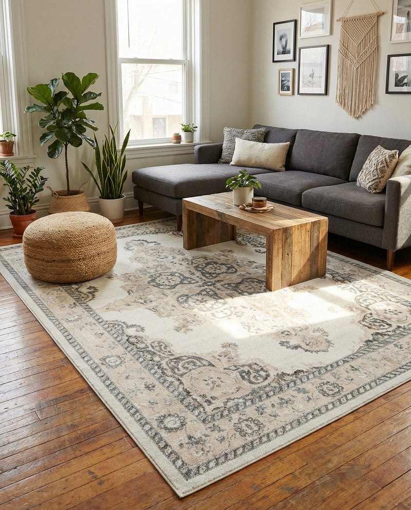 Beverly Grove Collection Area Rug -  Fairfax (Ivory) Rectangle Ivory  lifestyle 11