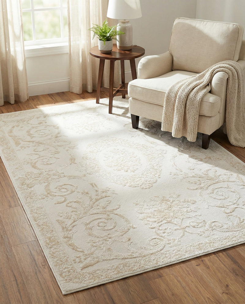 Bloomsbury Elegance Collection Area Rug - Mayfair Rectangle Ivory  lifestyle 75