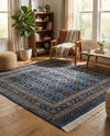 Samarkand Elegance Collection Area Rug -  Margilan (Blue) Square Blue  lifestyle 72