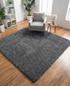 Cozy Comfort Shag Collection Area Rug - Haven (Pebble Gray) Square Pebble Gray  lifestyle 43