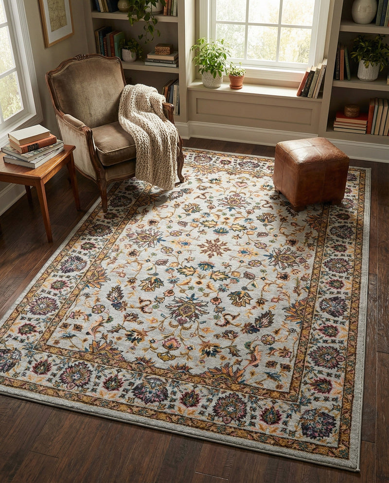 Casablanca Tapestry Collection Area Rug -  Marrakech (Cloud Gray) Rectangle Cloud Gray  lifestyle 6