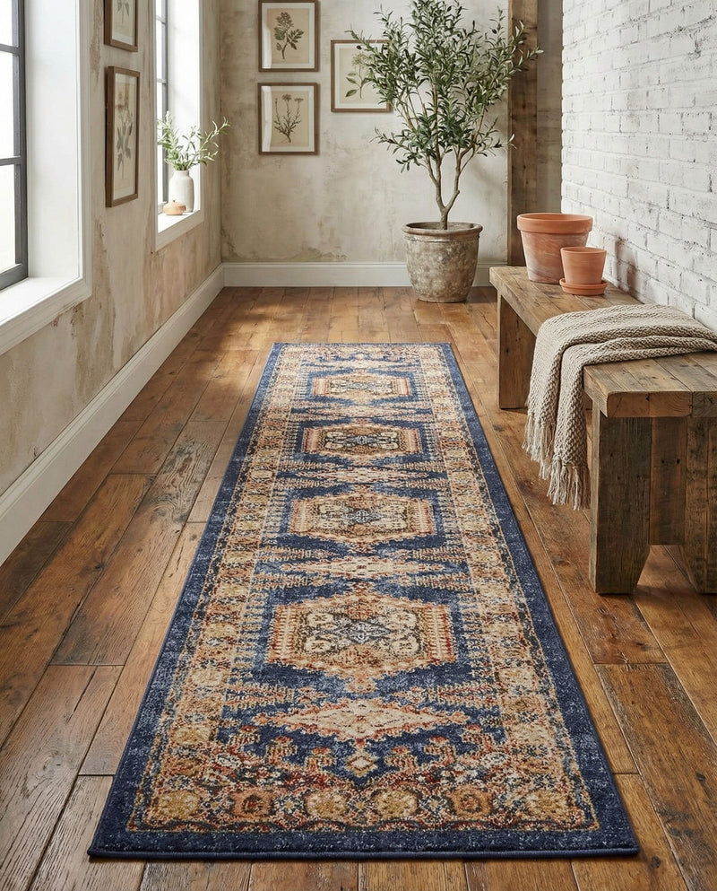 Eden Oasis Collection Area Rug -  Refuge (Blue) Runner Blue  lifestyle 64