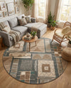 Savannah Sojourn Collection Area Rug -  Tsavo Round Multi  lifestyle 69