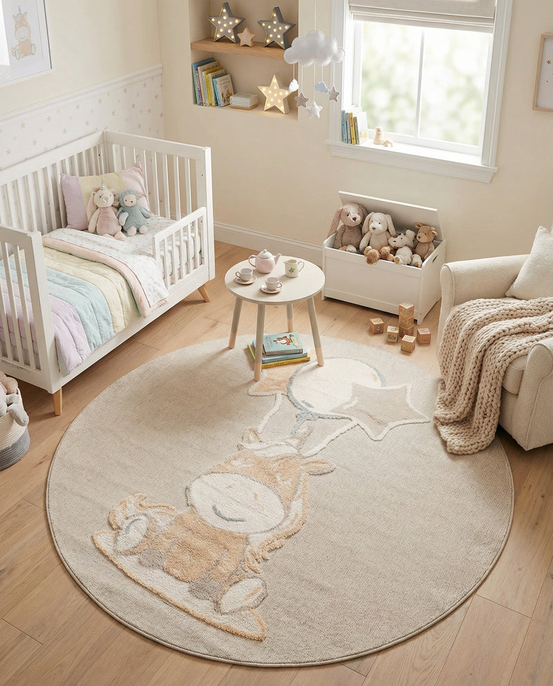 Wonder Tykes Collection Area Rug - Enchanted Round Peach Blossom  lifestyle 51