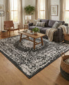 Patio Heritage Collection Area Rug -  Lafayette (Black and White) Square Black and White  lifestyle 75