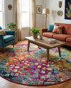 Sevilla Splendor Collection Area Rug -  Andalusia Round Multi  lifestyle 29