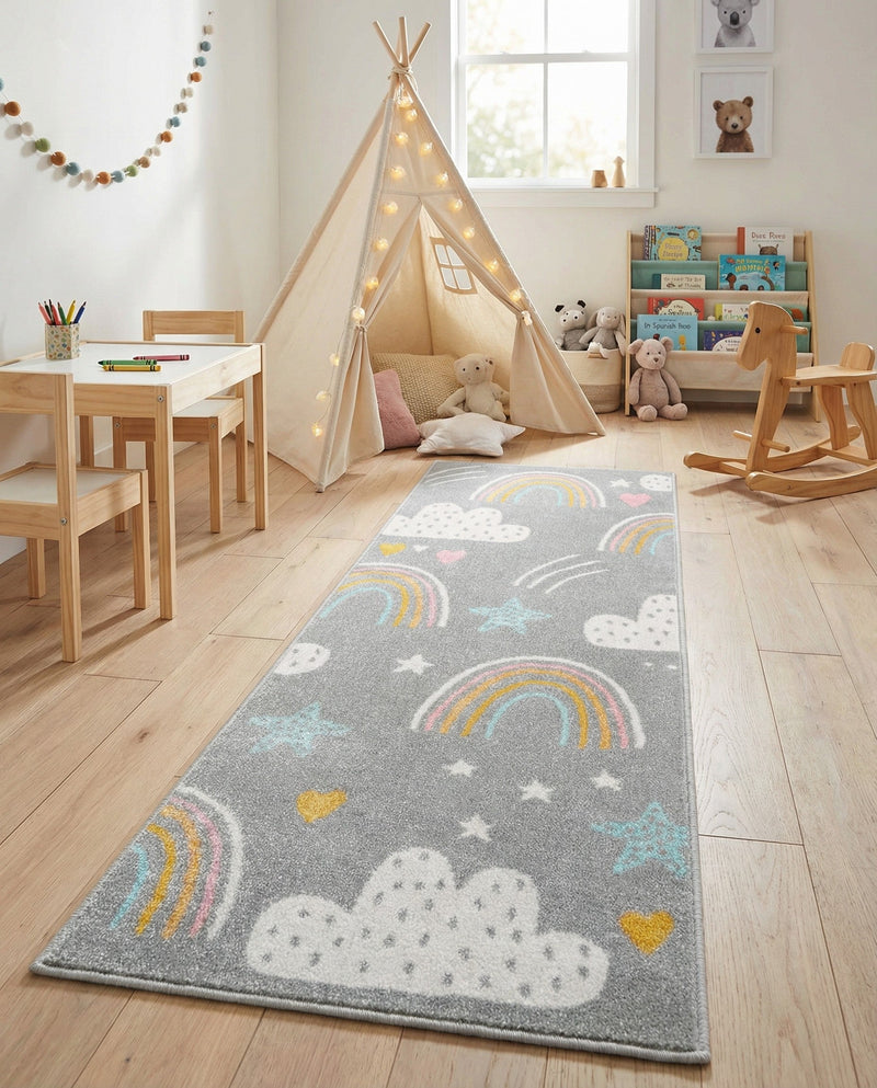 Wonder Tykes Collection Area Rug -  Pixel Runner Gray  lifestyle 72