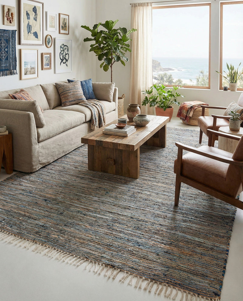 Osian Looms Collection Area Rug - Capri Rectangle Blue  lifestyle 15