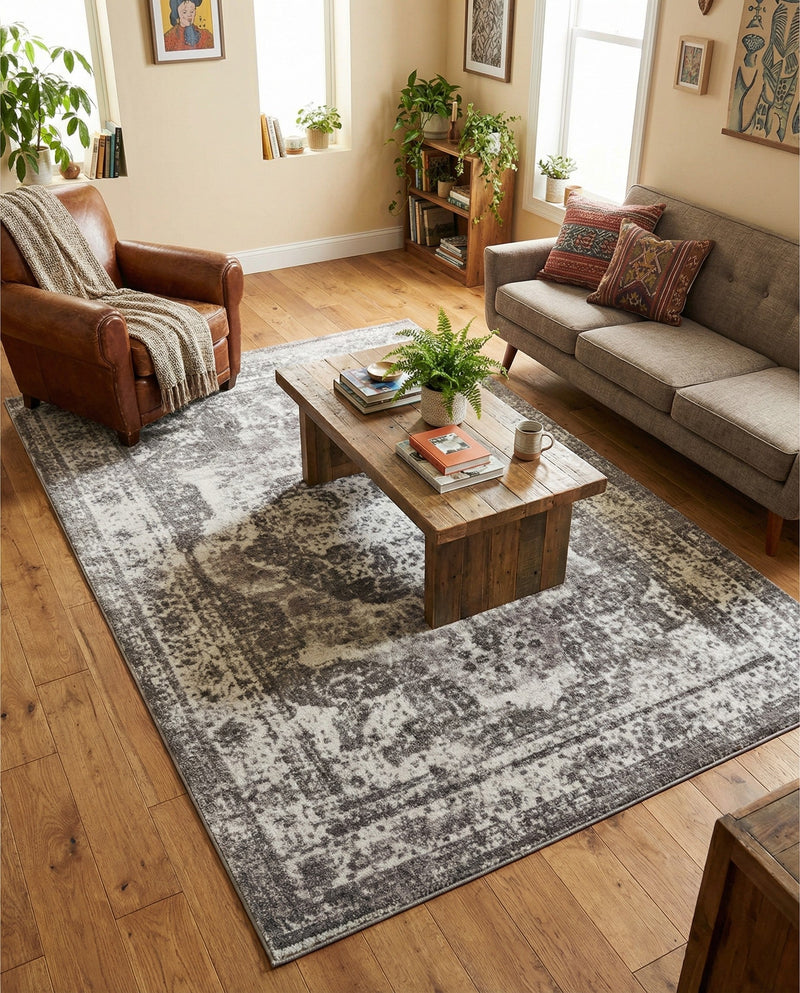 Riviera Elegance Collection Area Rug -  Menton (Gray) Rectangle Gray  lifestyle 24
