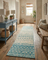 Mediterranean Lattice Collection Area Rug -  Casablanca (Ivory Blue) Runner Ivory Blue  lifestyle 40