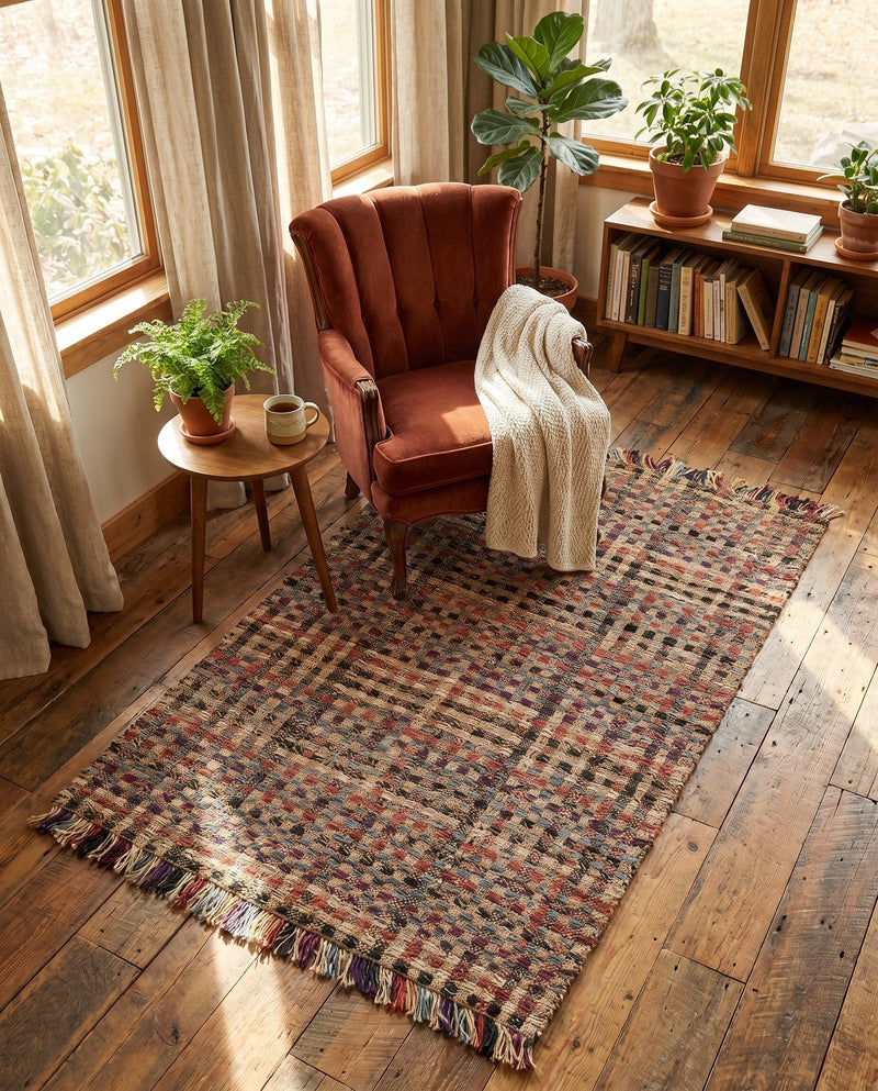 Savannah Jute Collection Area Rug - Malibu Rectangle Multi  lifestyle 19