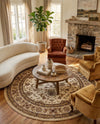 Jaipur Elegance Collection Area Rug -  Nahargarh (Cream) Round Cream  lifestyle 77