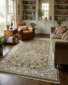 Persian Elegance Collection Area Rug -  Kerman (Green) Rectangle Green  lifestyle 28
