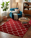 Trellis Mosaic Collection Area Rug -  Pergolatown (Red) Rectangle Red  lifestyle 15