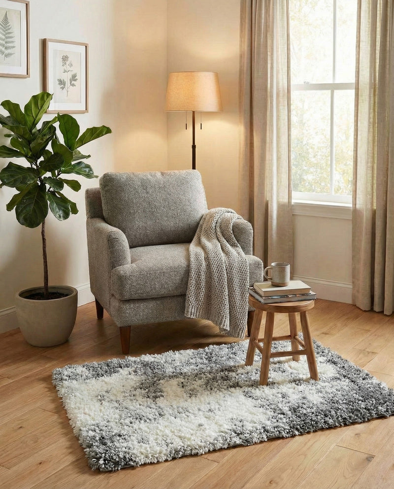 Cozy Haven Shag Collection Area Rug -  Tranquility (Smoke Gray) Rectangle Smoke Gray  lifestyle 13