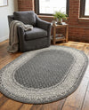 Soho Elegance Collection Area Rug -  Mercer (Gray) Oval Gray  lifestyle 77