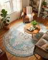 Beverly Grove Collection Area Rug -  Fairfax (Aqua) Oval Aqua  lifestyle 58
