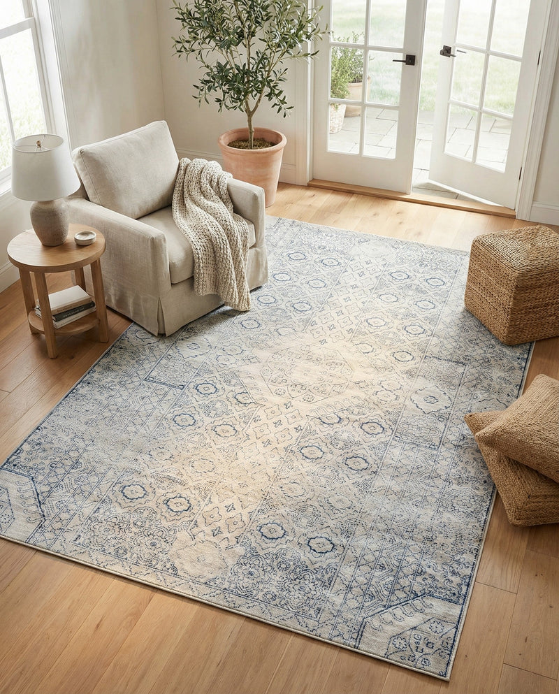 Coastal Haven Collection Area Rug -  Shoreline Rectangle Gray  lifestyle 15