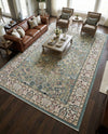 Persian Elegance Collection Area Rug -  Kerman (Blue) Rectangle Blue  lifestyle 8