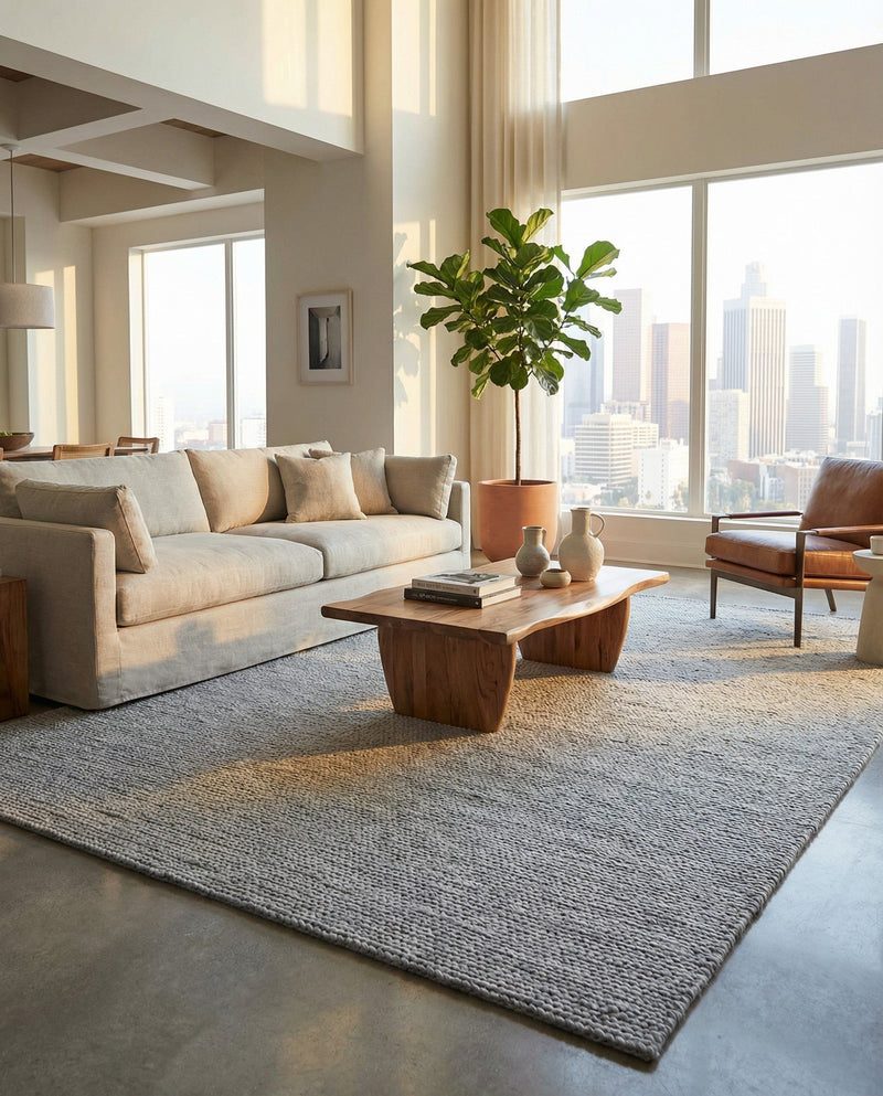 Lana Tasmanian Wool Collection Area Rug - Waitomo Rectangle Space Gray  lifestyle 25