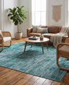 Sahara Essence Collection Area Rug - Oasis (Teal) Rectangle Teal  lifestyle 11
