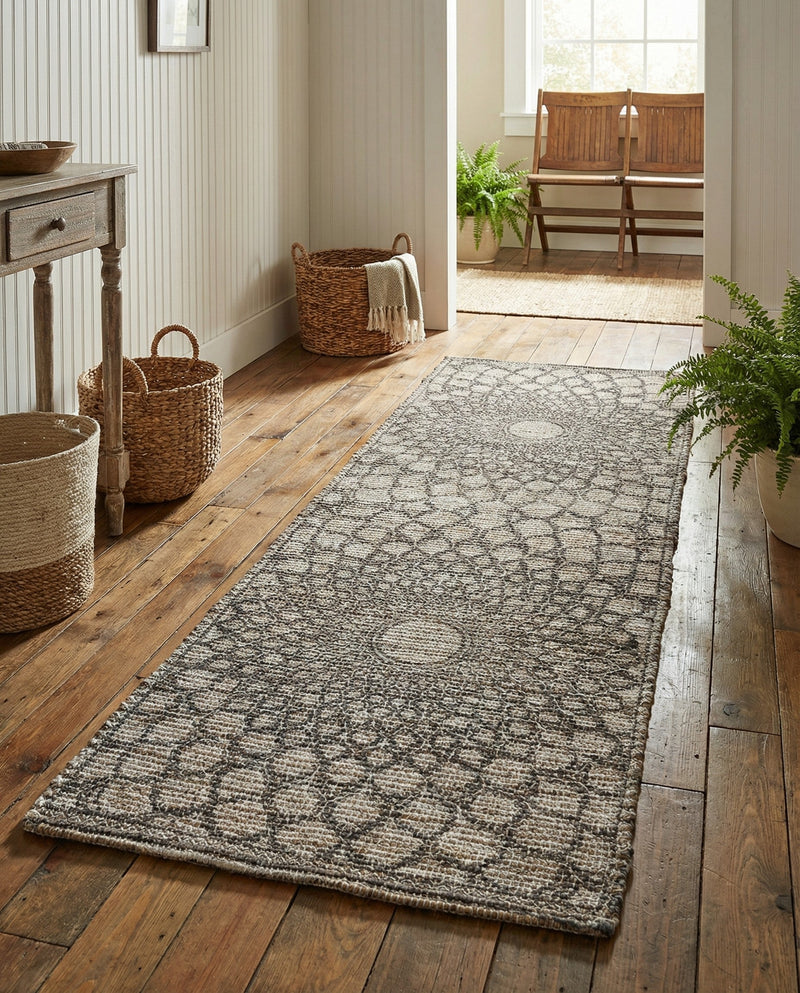 Savannah Threads Collection Area Rug -  Serengeti Runner Charcoal and Ivory  lifestyle 41