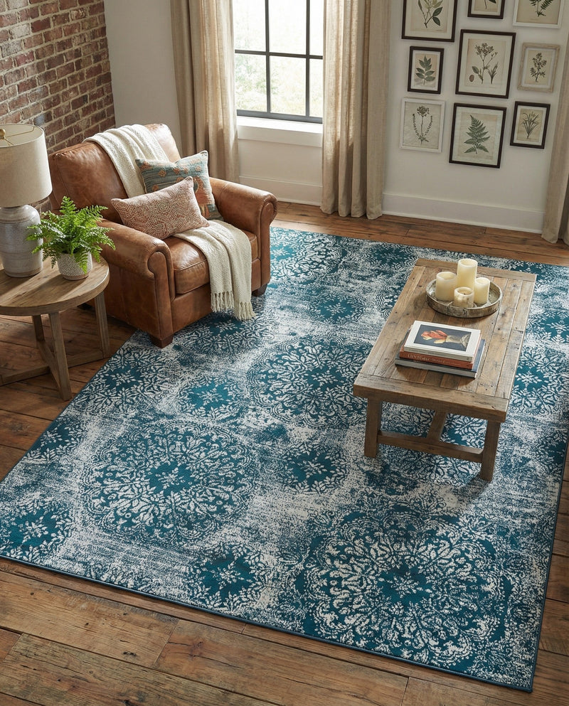 Riviera Elegance Collection Area Rug -  Monaco (Blue) Rectangle Blue  lifestyle 20
