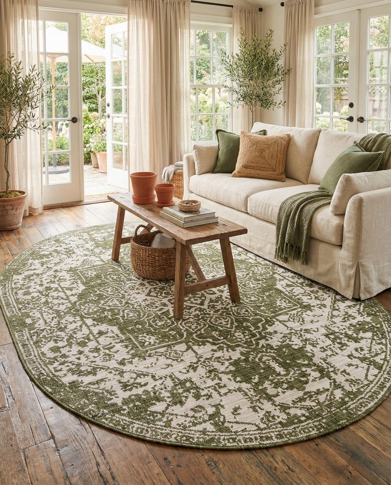 Urban Oasis Rugs Collection Area Rug -  Penthouse (Green) Oval Green  lifestyle 24