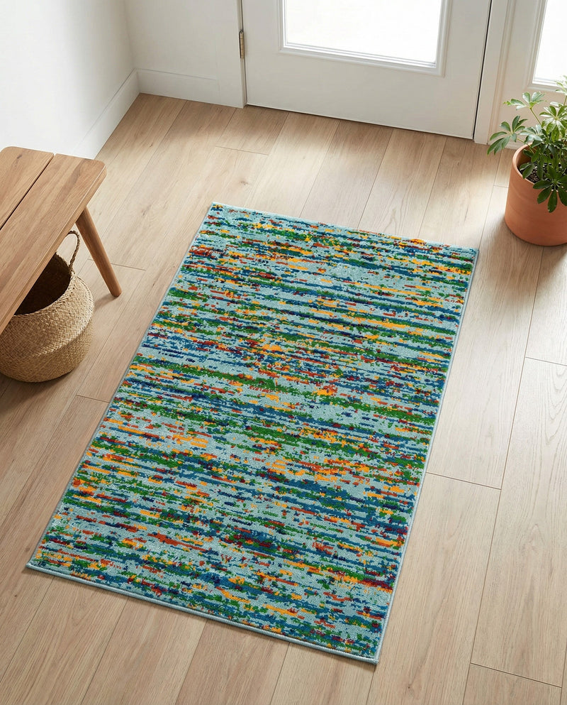 Caribbean Cove Collection Area Rug -  Lucia Rectangle Aqua  lifestyle 46