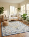 Savannah Series Collection Area Rug - Charleston (Sky blue) Rectangle Sky blue  lifestyle 9