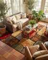 Bistro Lounge Collection Area Rug -  Cappuccino Square Multi  lifestyle 36