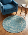 Dover Terrace Collection Area Rug -  Lagoon (Aqua) Round Aqua  lifestyle 73
