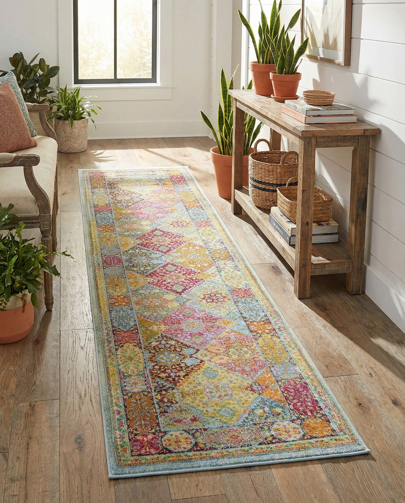 Caribbean Breeze Collection Area Rug -  Grenada Runner Multi  lifestyle 72