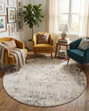 Aegean Elegance Collection Area Rug -  Paros Round Gray  lifestyle 77