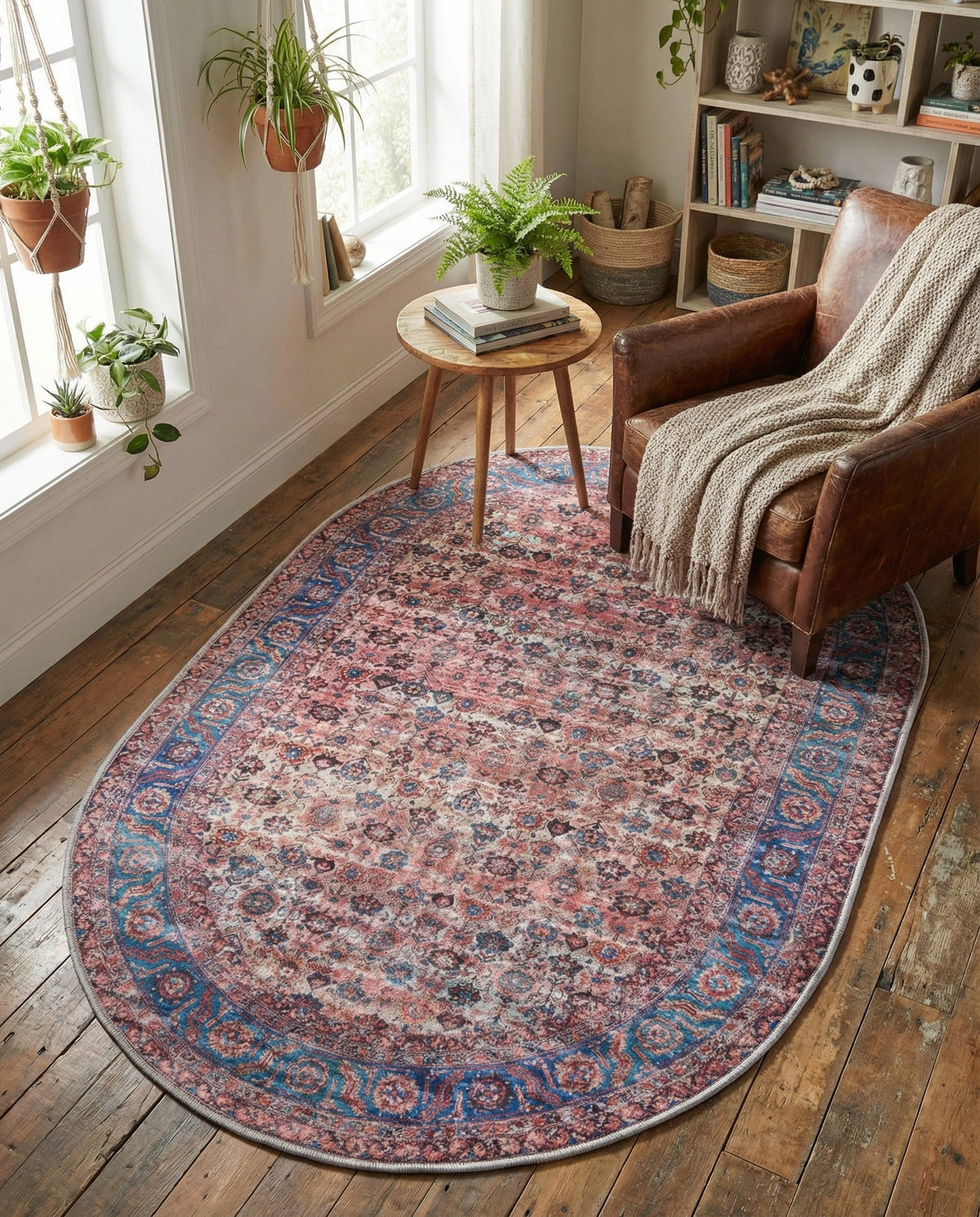 Zahara Oasis Collection Area Rug -  Meknes Oval Antique Pink  lifestyle 83