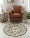 Tribal Terrace Treasures Collection Area Rug -  Incan Isle (Green) Round Green  lifestyle 54