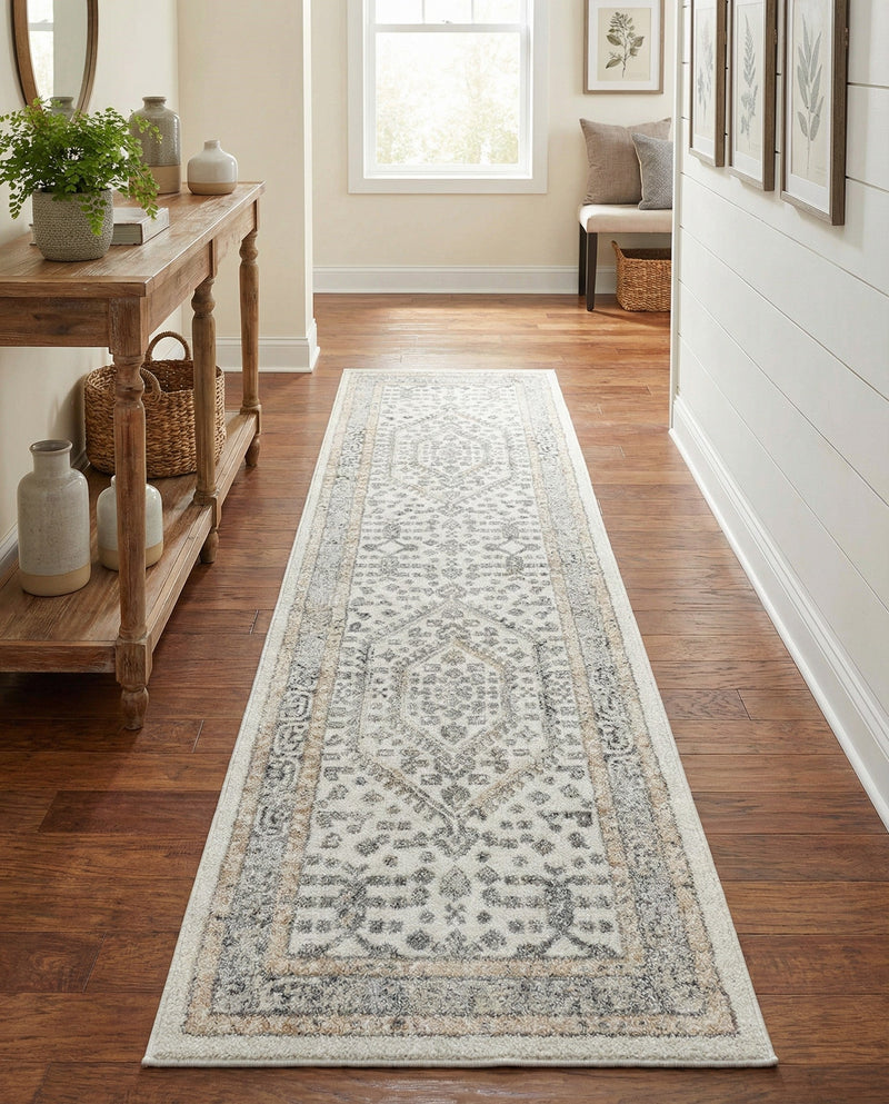 Adriana Terrace Collection Area Rug - Capri (Ivory) Runner Ivory  lifestyle 82
