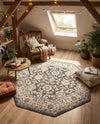 Savannah Elegance Collection Area Rug - Augusta (Fume Gray) Octagon Fume Gray  lifestyle 69
